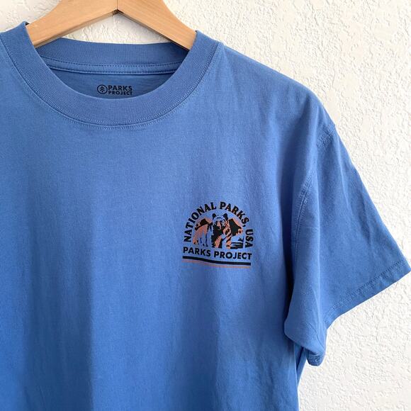 Parks Project National Parks USA Grizzly Bear Graphic Tee Blue Men's Medium - Picture 1 of 10